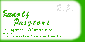 rudolf pasztori business card